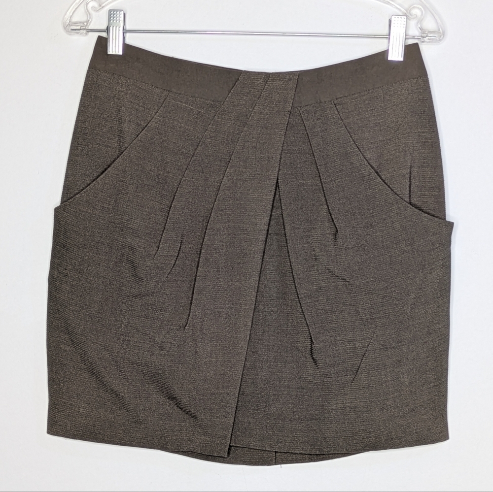 Banana Republic Light Grey/Brown Professional Career Business Mini Skirt 4